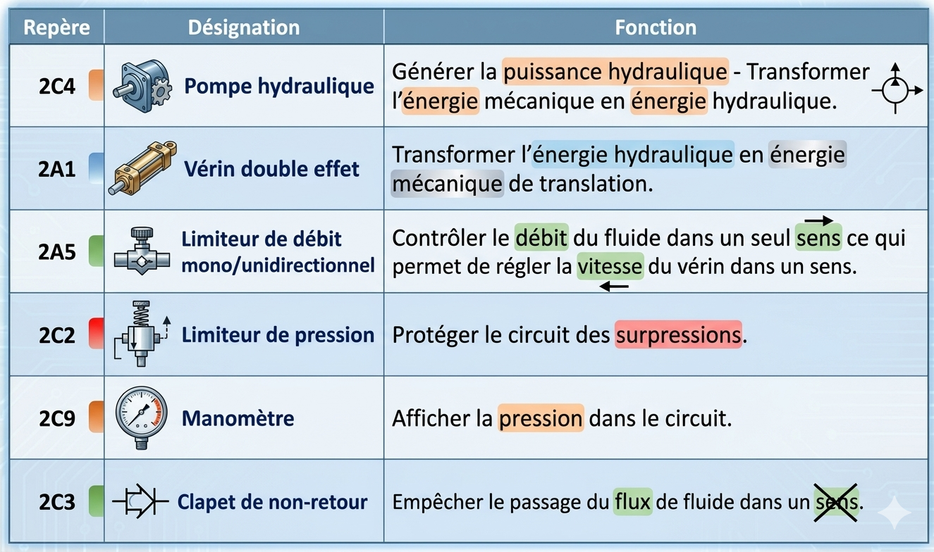 Tableau à compléter.