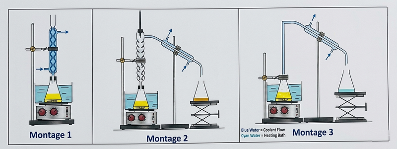 Montages expérimentaux 1, 2 et 3