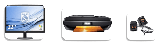 Écran, Imprimante, Haut-parleurs