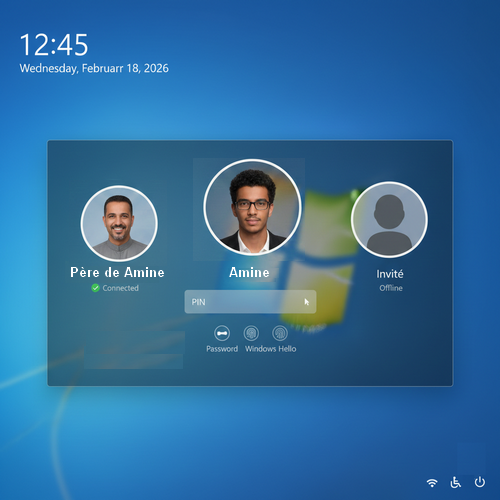 Comptes Utilisateurs Windows 10 - Amine et son Père